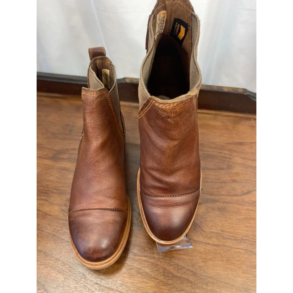 TIMBERLAND Sz 5.5 Sutherlin Bay Brown Leather Stretch Chelsea Ankle Boot